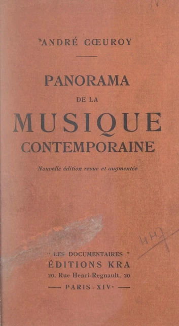 Panorama de la musique contemporaine - André Cœuroy - Grasset (réédition numérique FeniXX)