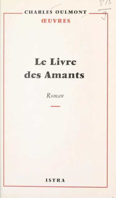 Le livre des amants - Charles Oulmont - Istra (réédition numérique FeniXX)