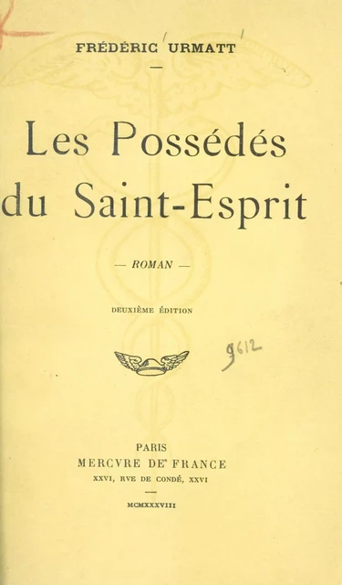 Les possédés du Saint-Esprit - Frédéric Hoffet - (Mercure de France) réédition numérique FeniXX