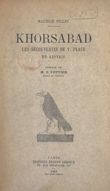 Khorsabad - Maurice Pillet - (Presses universitaires de France) réédition numérique FeniXX