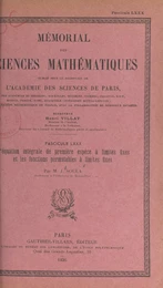 L'équation intégrale de première espèce à limites fixes et les fonctions permutables à limites fixes