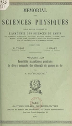 Propriétés magnétiques générales de divers composés des éléments du groupe du fer