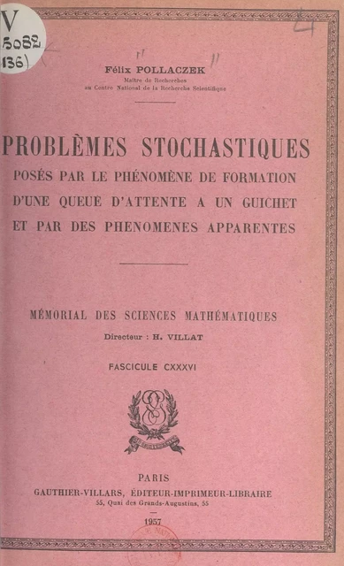 Problèmes stochastiques - Félix Pollaczek - (Dunod) réédition numérique FeniXX