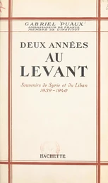 Deux années au Levant