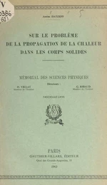 Sur le problème de la propagation de la chaleur dans les corps solides