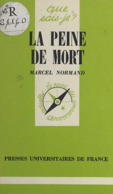 La peine de mort - Marcel Normand - (Presses universitaires de France) réédition numérique FeniXX