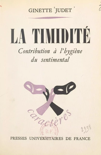 La timidité - Ginette Judet - (Presses universitaires de France) réédition numérique FeniXX