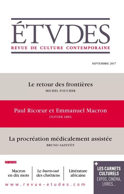 Etudes - Paul Ricoeur & Emmanuel Macron - Collectif Collectif - Revue Études