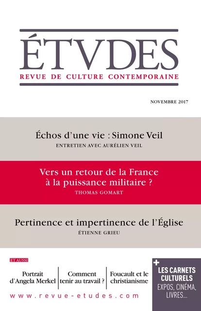 Etudes - Vers un retour de la France à la puissance militaire ? - Collectif Collectif - Revue Études