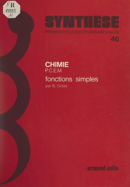 Fonctions simples - Bernard Gross - (Armand Colin) réédition numérique FeniXX