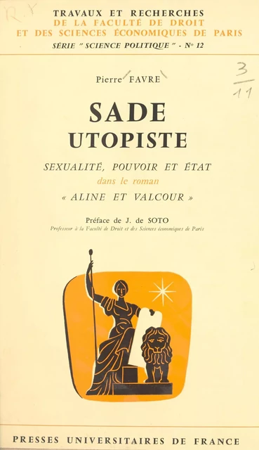 Sade utopiste - Pierre Favre - (Presses universitaires de France) réédition numérique FeniXX