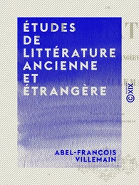 Études de littérature ancienne et étrangère