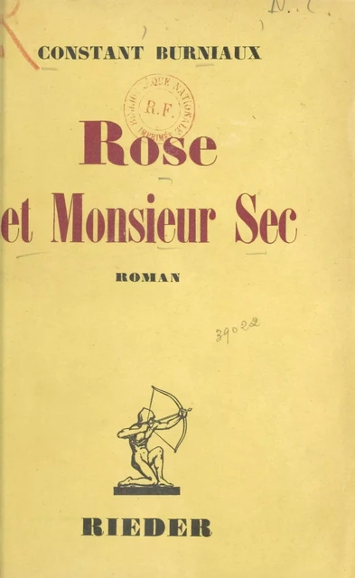 Rose et Monsieur Sec - Constant Burniaux - (Presses universitaires de France) réédition numérique FeniXX