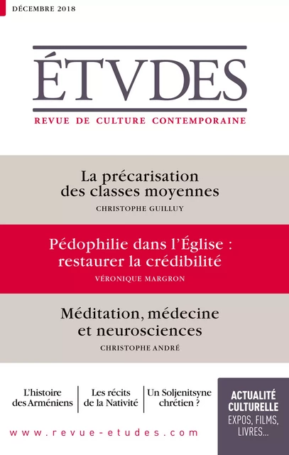 Etudes : La précarisation des classes moyennes - Collectif Collectif - Revue Études