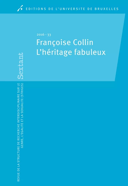 Françoise Collin - Stéphanie Loriaux, Nadine Plateau - Editions de l'Université de Bruxelles