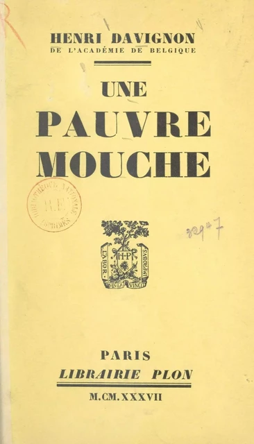 Une pauvre mouche et autres cramignons liégeois - Henri Davignon - Plon (réédition numérique FeniXX)