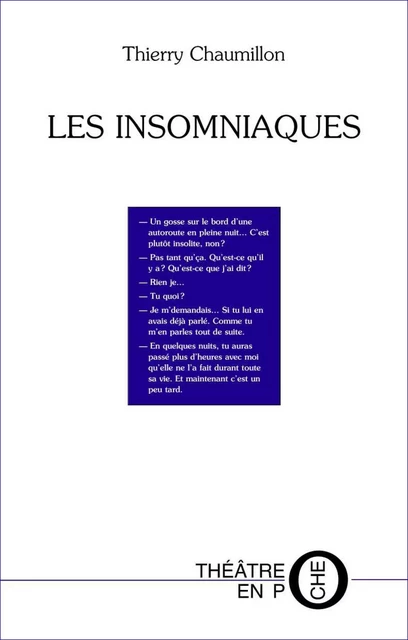 Les insomniaques - Thierry Chaumillon - Editions du Laquet