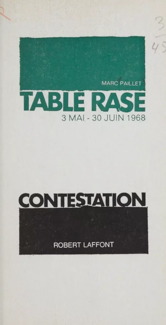 Table rase - Marc Paillet - Robert Laffont (réédition numérique FeniXX)