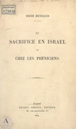 Le sacrifice en Israël et chez les Phéniciens