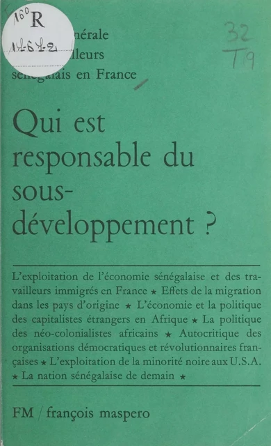 Qui est responsable du sous-développement ? - Jean Copans, Pierre Jalée - La Découverte (réédition numérique FeniXX)