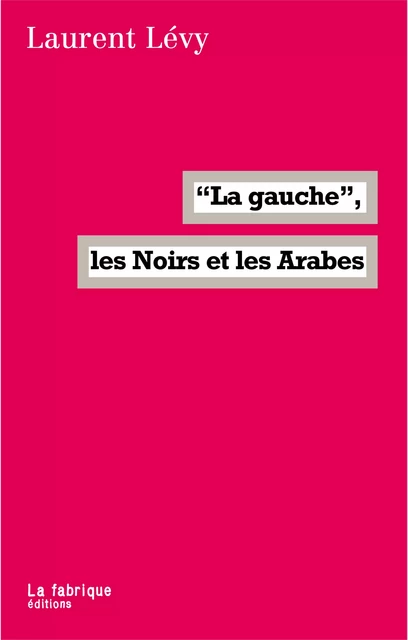 "La gauche", les Noirs et les Arabes - Laurent Lévy - La fabrique éditions