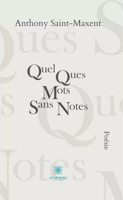 Quelques mots, sans notes - Anthony Saint-Maxent - Le Lys Bleu Éditions