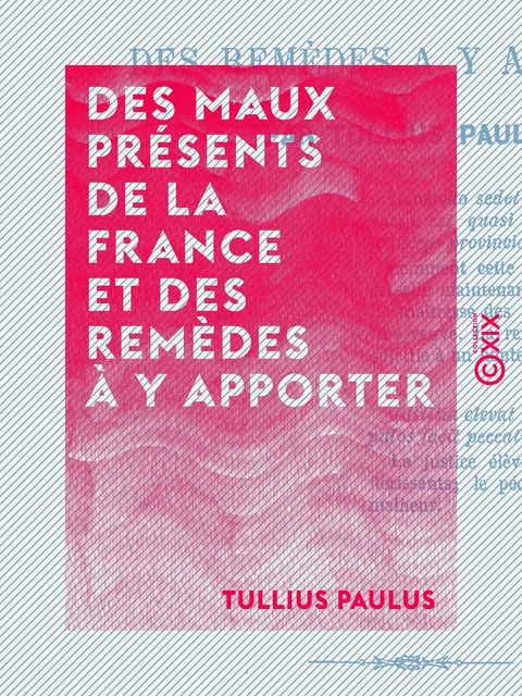 Des maux présents de la France et des remèdes à y apporter - Tullius Paulus - Collection XIX