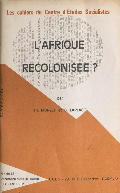 L'Afrique recolonisée ? - Émile Laplace, Thomas Münzer - Éditions de l'Atelier (réédition numérique FeniXX) 