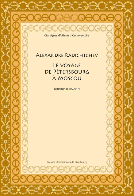 Alexandre Radichtchev - Rodolphe Baudin - Presses universitaires de Strasbourg