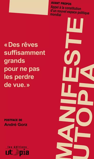 Le manifeste Utopia - Mouvement Utopia - Les Éditions Utopia