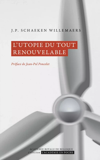 L’utopie du tout renouvelable - Jean-Pierre Schaeken Willemaers - Académie royale de Belgique