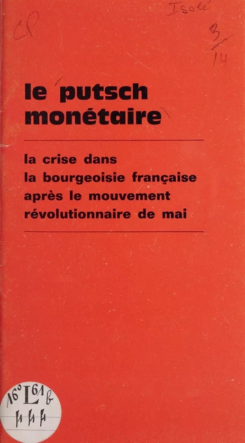 Le putsch monétaire -  Collectif - La Découverte (réédition numérique FeniXX)