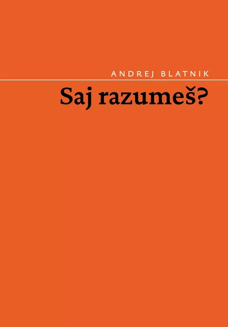 Saj razumeš? - Andrej Blatnik - LUD Literatura