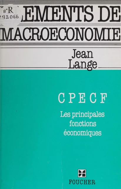 Éléments de macroéconomie - Jean Lange - Foucher (réédition numérique FeniXX)