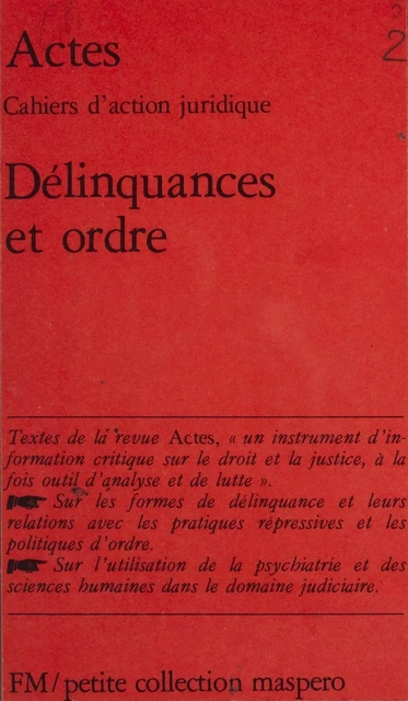 Délinquances et Ordre -  Collectif - La Découverte (réédition numérique FeniXX)