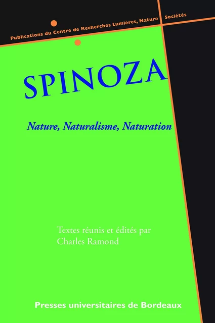 Spinoza - Charles Ramond - Presses universitaires de Bordeaux