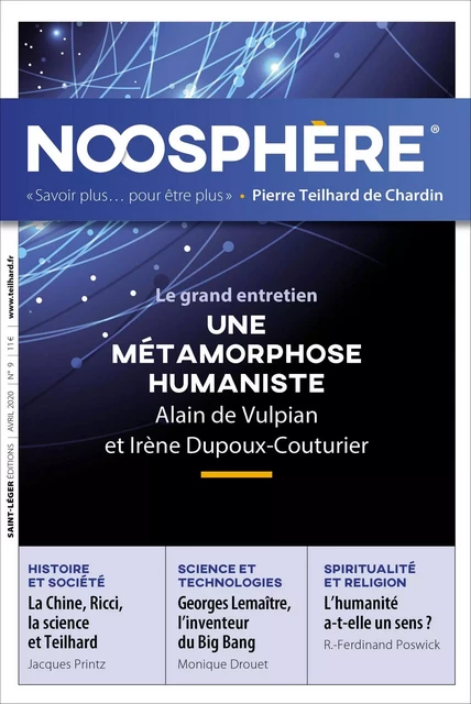 Revue Noosphère - Numéro 9 -  Association des Amis de Pierre Teilhard de Chardin - Saint-Léger Editions