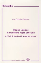 Théorie critique et modernité négro-africaine