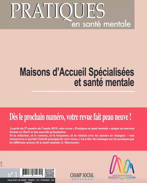 PSM 1-2019. Maisons d’Accueil Spécialisées et santé mentale - Collectif Collectif - Champ social Editions