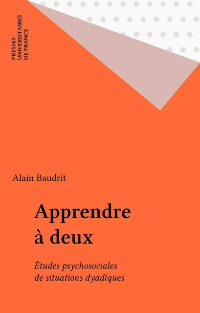 Apprendre à deux - Alain Baudrit - Presses universitaires de France (réédition numérique FeniXX)