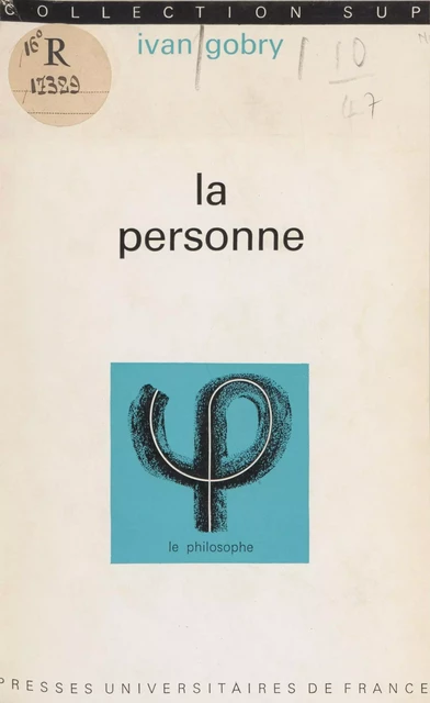 La personne - Ivan Gobry - Presses universitaires de France (réédition numérique FeniXX)