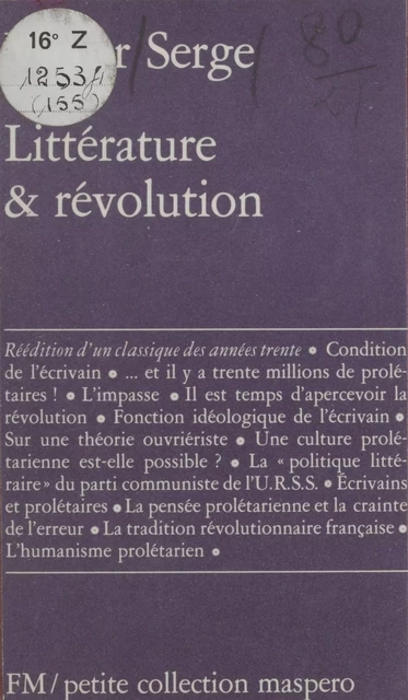 Littérature et révolution - Victor Serge - La Découverte (réédition numérique FeniXX)