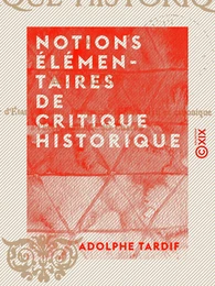 Notions élémentaires de critique historique