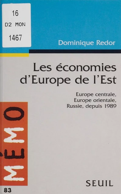 Les Économies d'Europe de l'Est - Dominique Redor - Seuil (réédition numérique FeniXX)