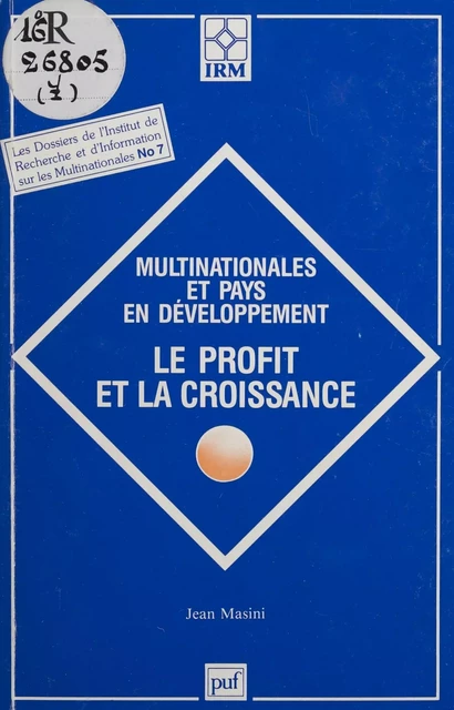 Multinationales et pays en développement - Jean Masini - Presses universitaires de France (réédition numérique FeniXX)