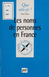 Les Noms de personnes en France