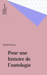 Pour une histoire de l'ontologie