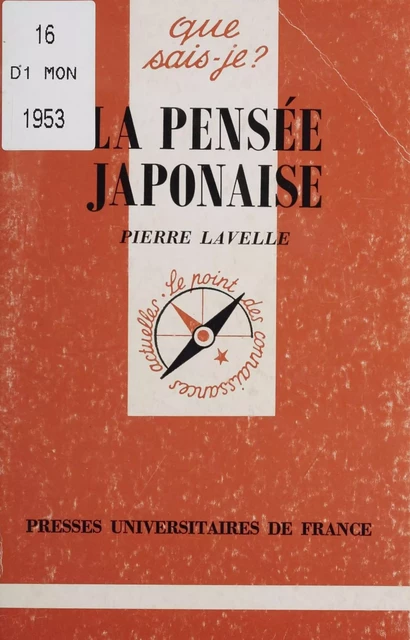 La Pensée japonaise - Pierre Lavelle - Presses universitaires de France (réédition numérique FeniXX)