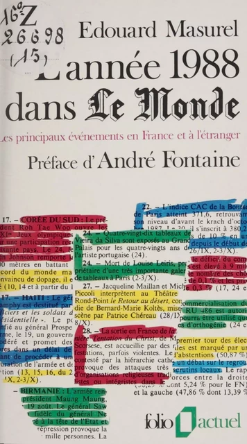 L'année 1988 dans Le Monde - Édouard Masurel - Gallimard (réédition numérique FeniXX)