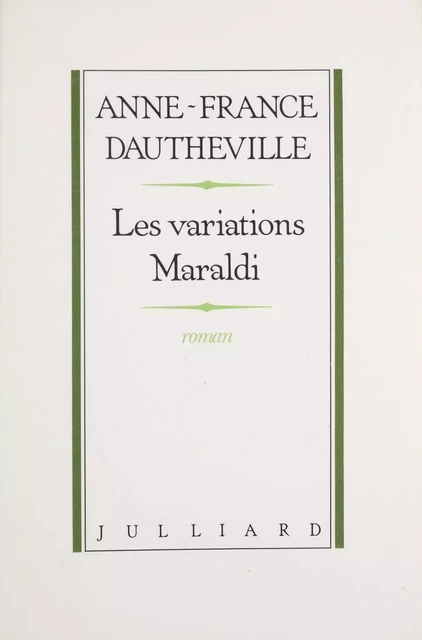 Les Variations Maraldi - Anne-France Dautheville - Julliard (réédition numérique FeniXX)